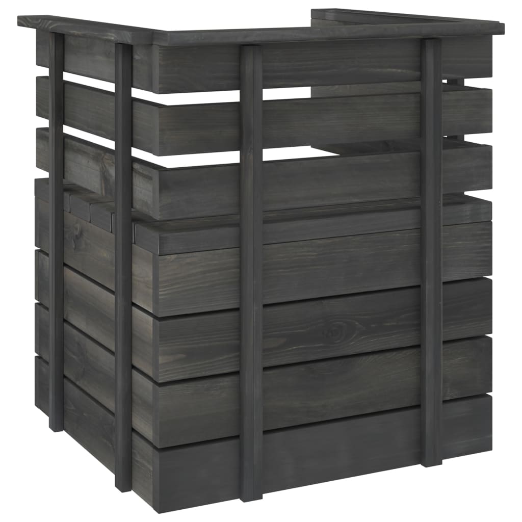Tuinfauteuil Pallet Massief Grenenhout Donkergrijs 1