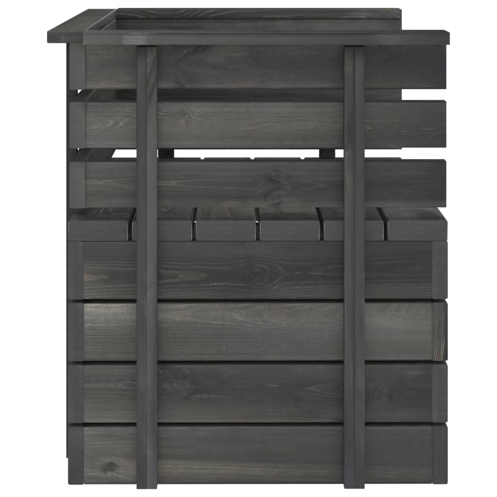 Tuinfauteuil Pallet Massief Grenenhout Donkergrijs 1