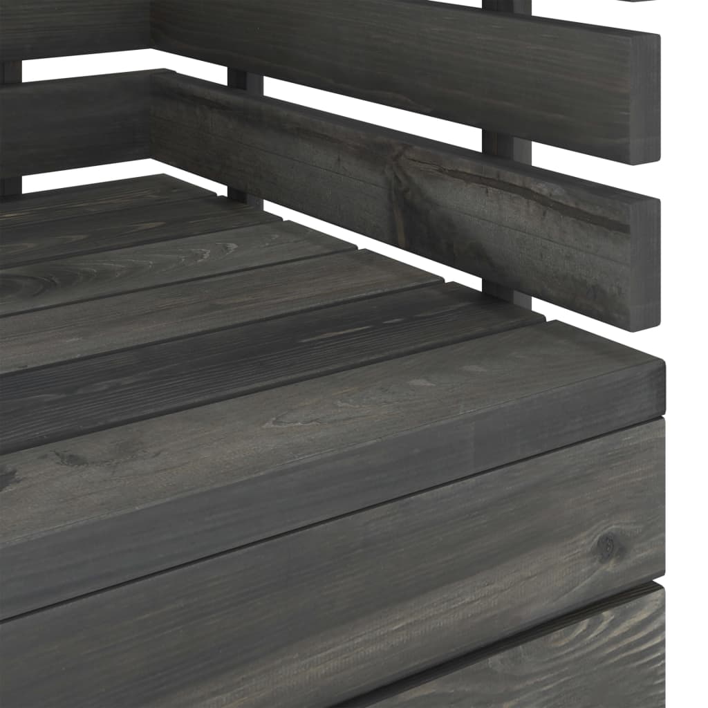Tuinfauteuil Pallet Massief Grenenhout Donkergrijs 1