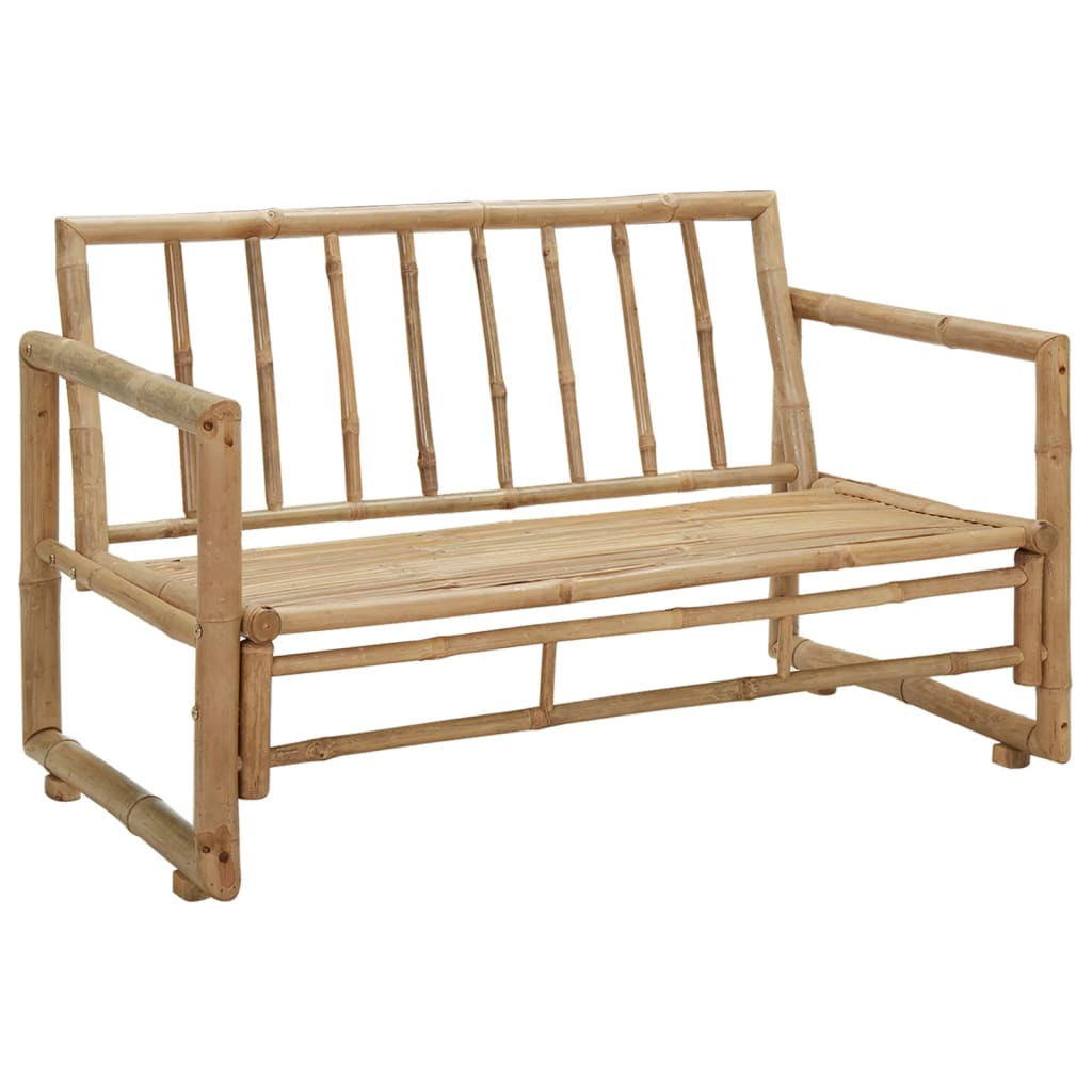 Tuinbank Met Kussens 115 Cm Bamboe Grijs