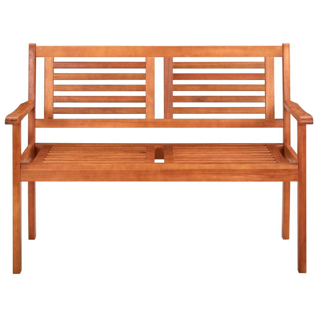 Tuinbank 2-Zits Met Kussen 120 Cm Massief Eucalyptushout Antraciet