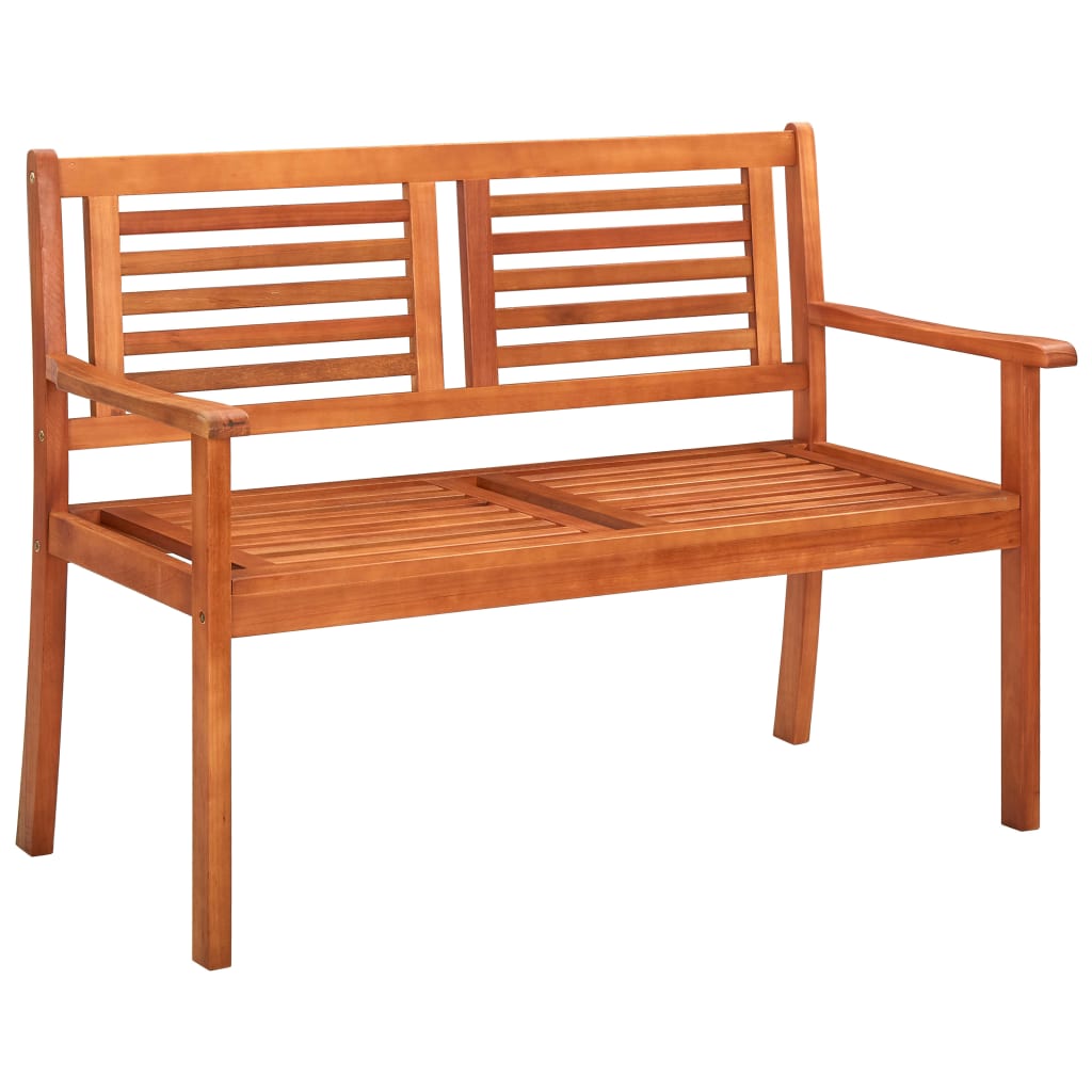 Tuinbank 2-Zits Met Kussen 120 Cm Massief Eucalyptushout Rood