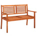 Tuinbank 2-Zits Met Kussen 120 Cm Massief Eucalyptushout Rood