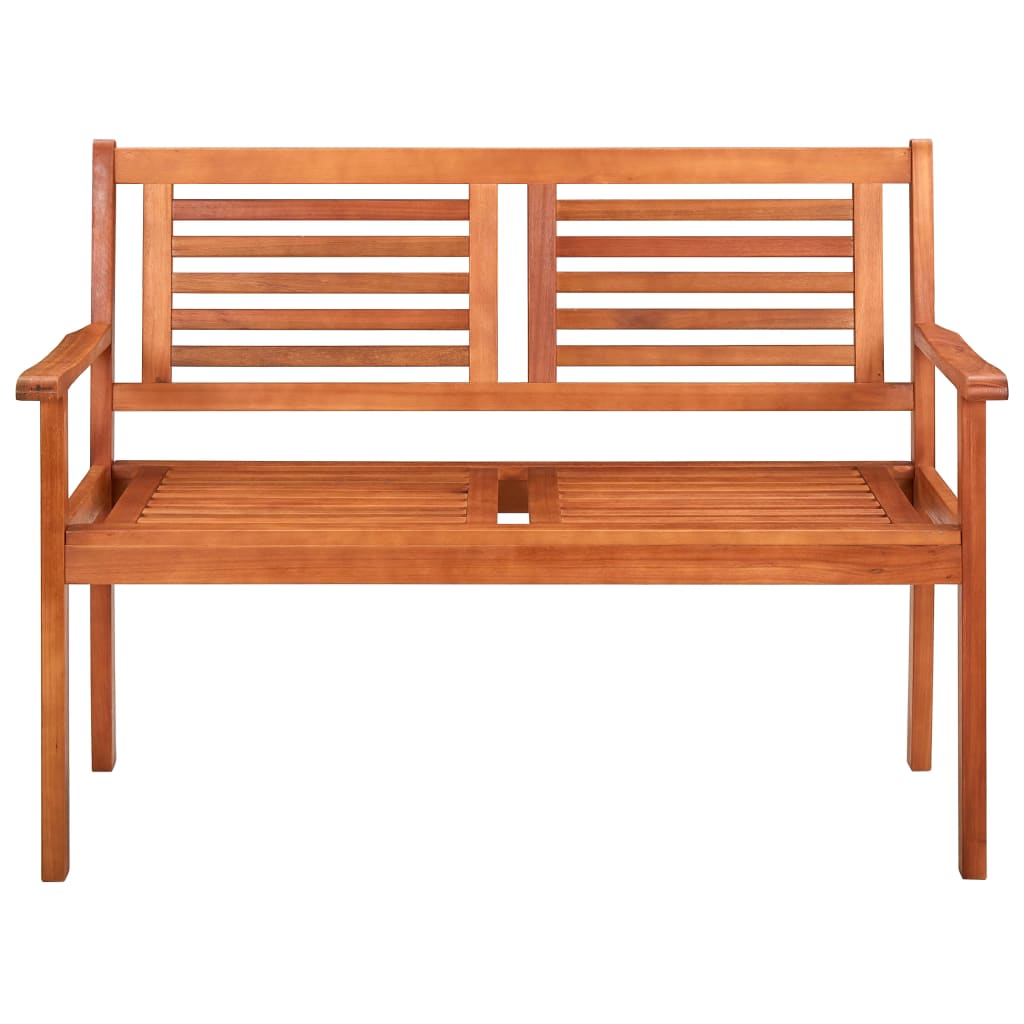 Tuinbank 2-Zits Met Kussen 120 Cm Massief Eucalyptushout Rood