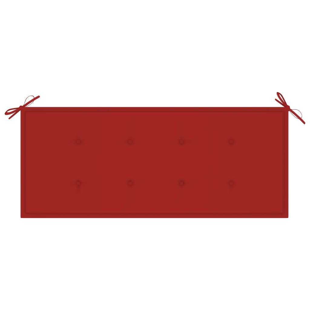 Tuinbank 2-Zits Met Kussen 120 Cm Massief Eucalyptushout Rood