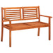 Tuinbank 2-zits met kussen 120 cm massief eucalyptushout