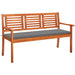 Tuinbank 3-zits met kussen 150 cm massief eucalyptushout