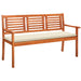 Tuinbank 3-zits met kussen 150 cm massief eucalyptushout
