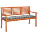 Tuinbank 3-zits met kussen 150 cm massief eucalyptushout