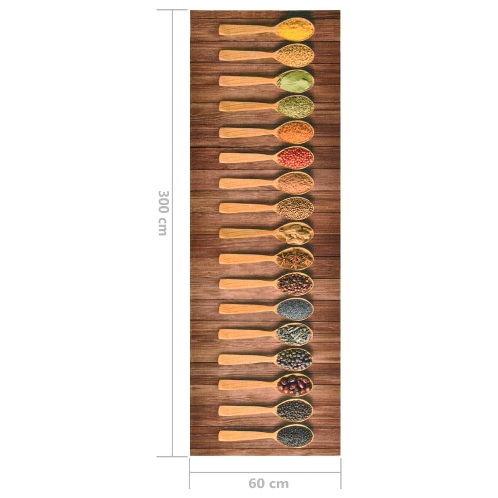 Keukenmat wasbaar Spoons 60x300 cm