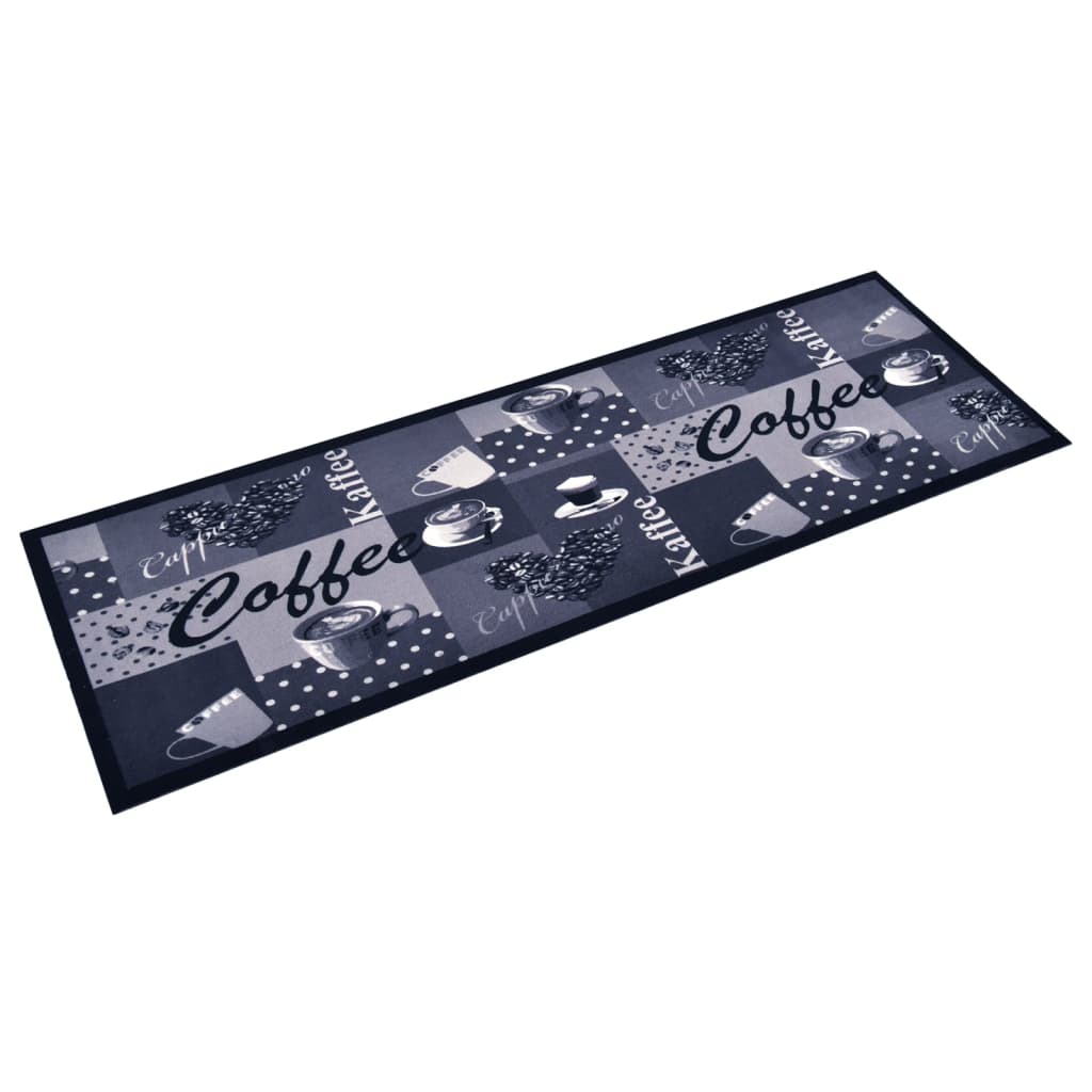 Keukenmat wasbaar Coffee 60x180 cm blauw