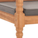 Bank Batavia met donkergrijs kussen 120 cm massief teakhout