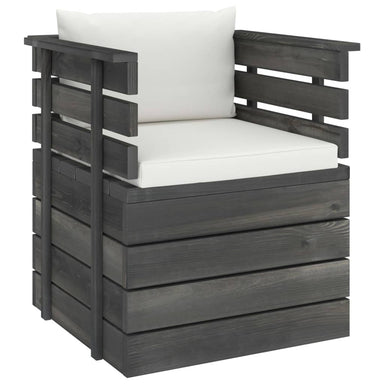Tuinfauteuil Met Kussens Pallet Grenenhout 1 Crème