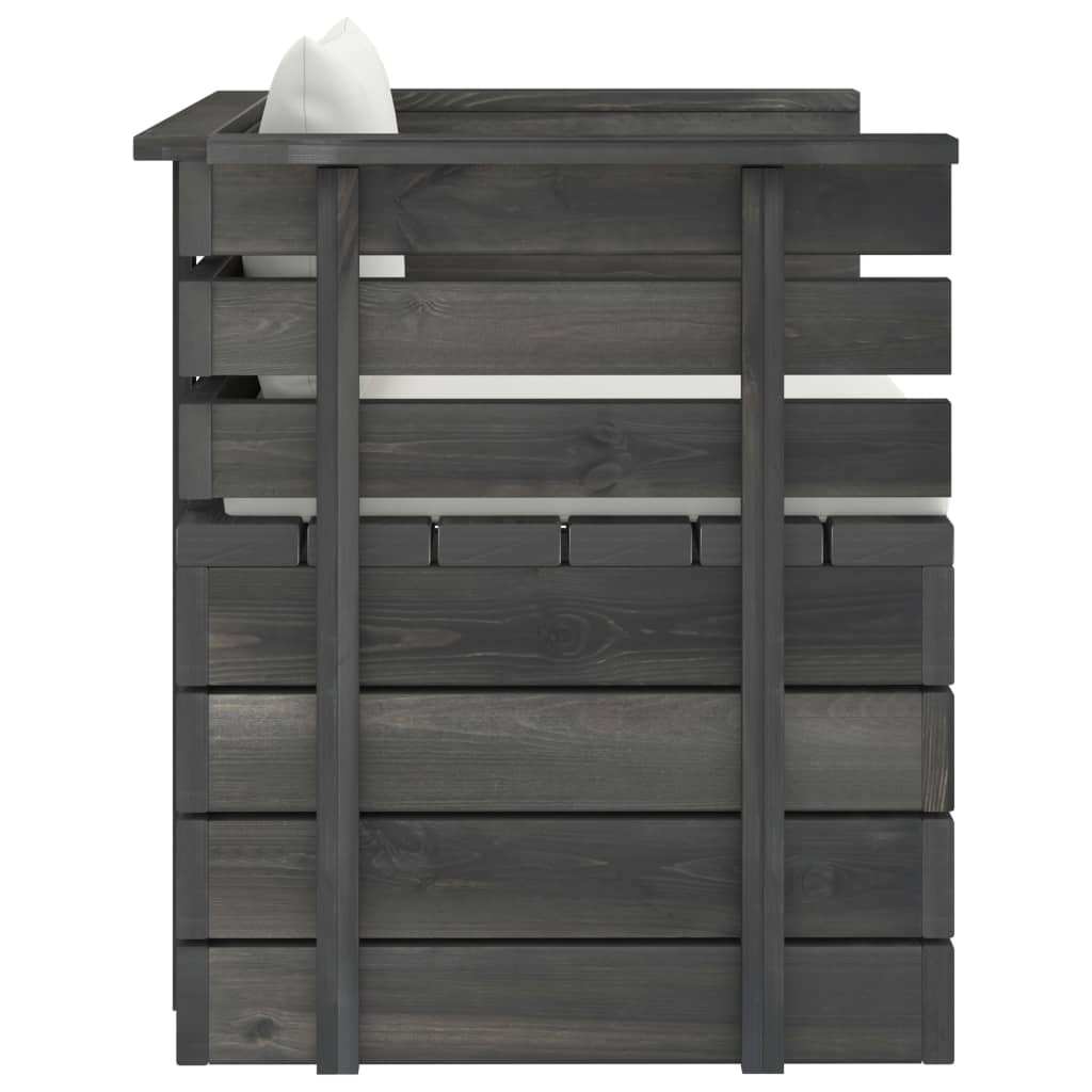 Tuinfauteuil Met Kussens Pallet Grenenhout 1 Crème