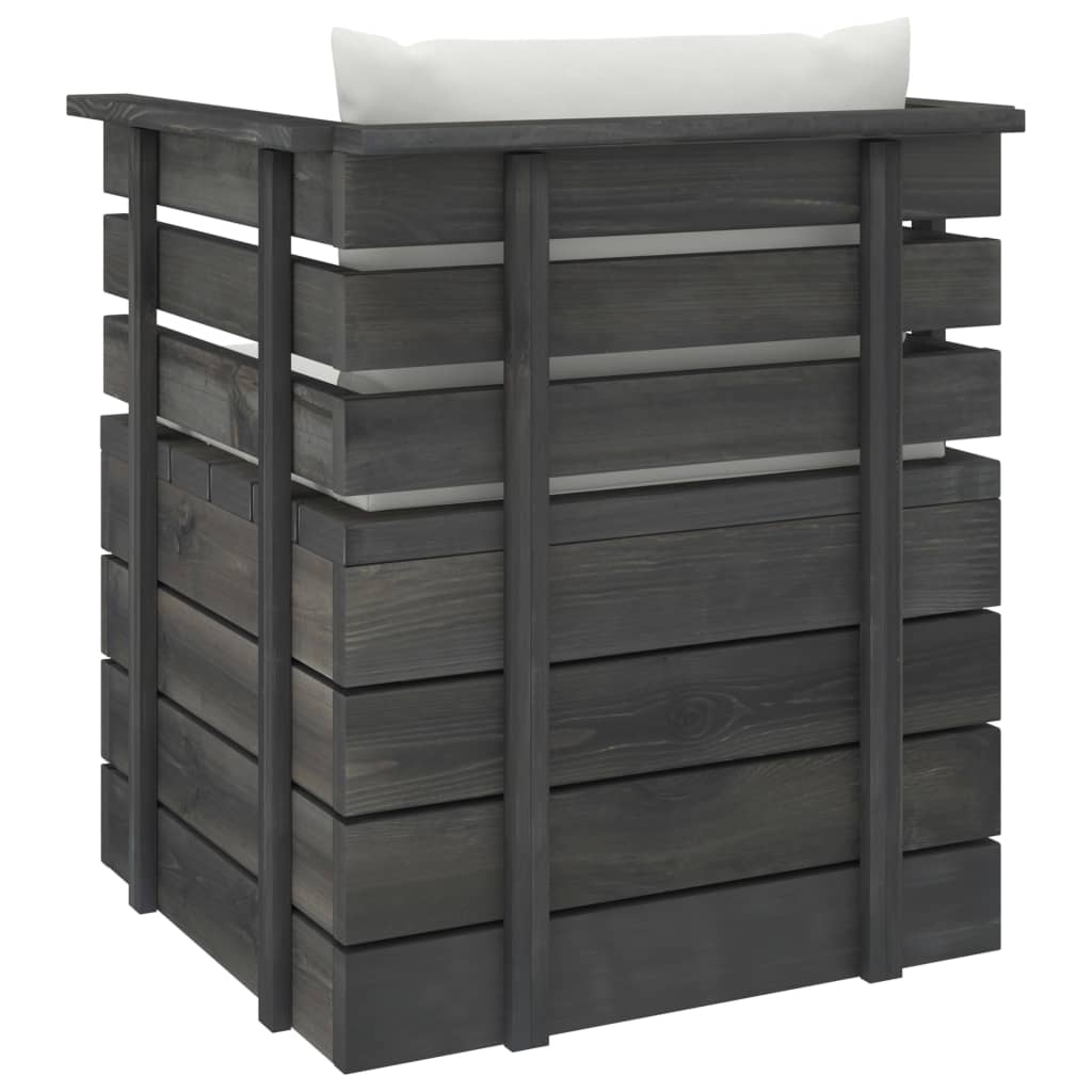 Tuinfauteuil Met Kussens Pallet Grenenhout 1 Crème