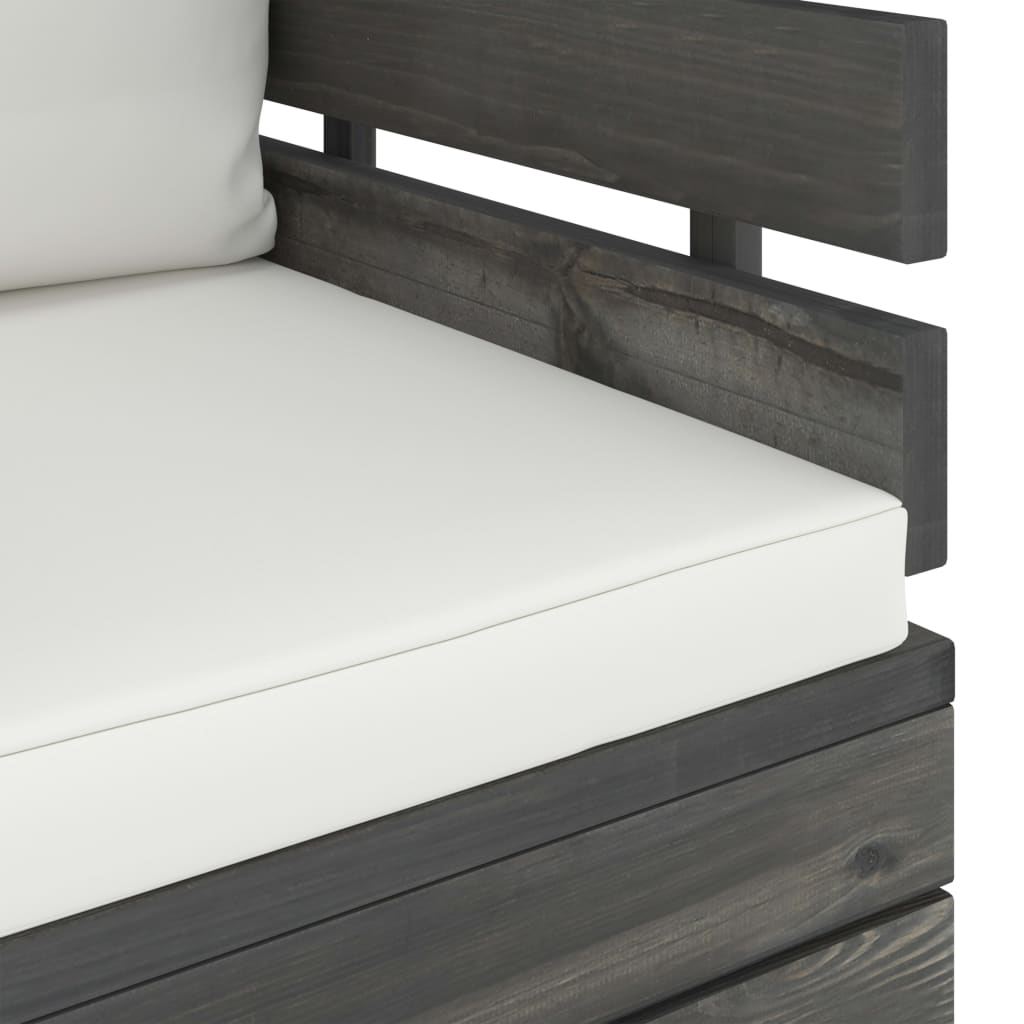 Tuinfauteuil Met Kussens Pallet Grenenhout 1 Crème