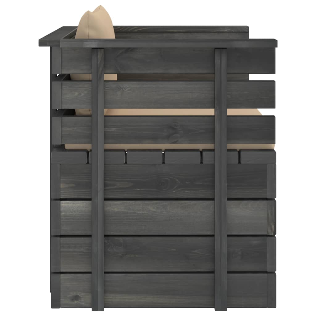 Tuinfauteuil Met Kussens Pallet Grenenhout 1 Beige
