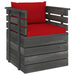 Tuinfauteuil Met Kussens Pallet Grenenhout 1 Rood