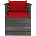 Tuinfauteuil Met Kussens Pallet Grenenhout 1 Rood