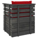 Tuinfauteuil Met Kussens Pallet Grenenhout 1 Rood