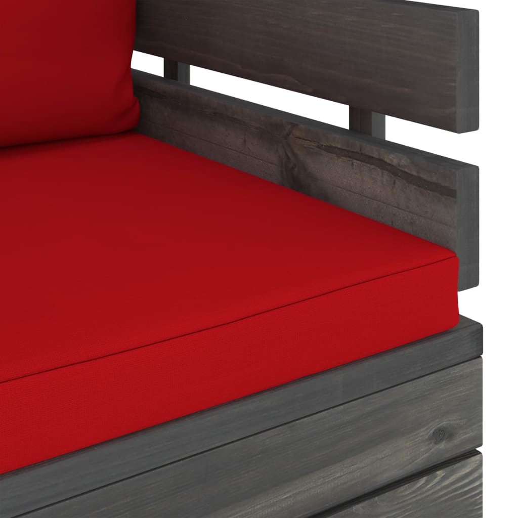 Tuinfauteuil Met Kussens Pallet Grenenhout 1 Rood