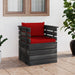 Tuinfauteuil Met Kussens Pallet Grenenhout 1 Rood