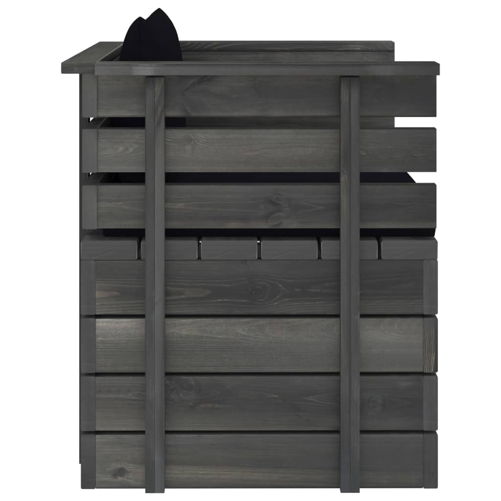 Tuinfauteuil Met Kussens Pallet Grenenhout 1 Zwart