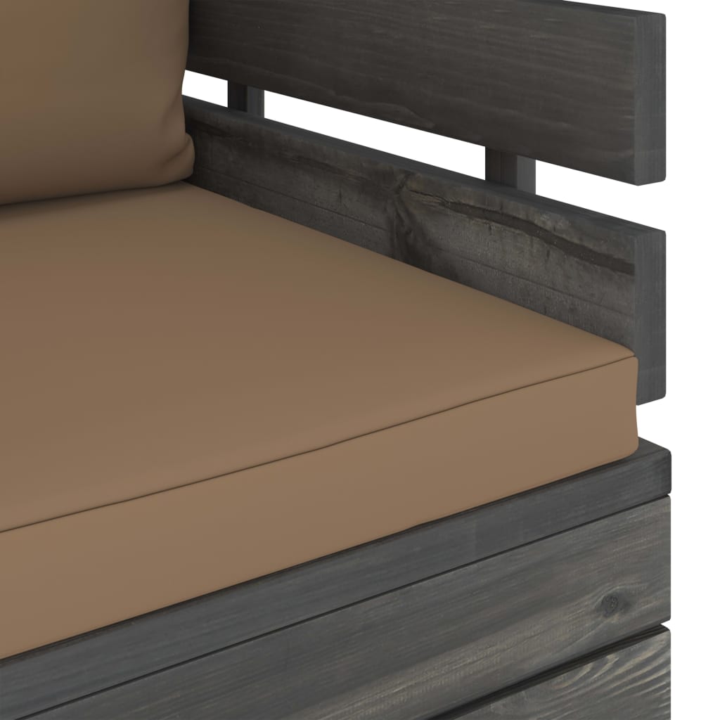 Tuinfauteuil Met Kussens Pallet Grenenhout 1 Taupe