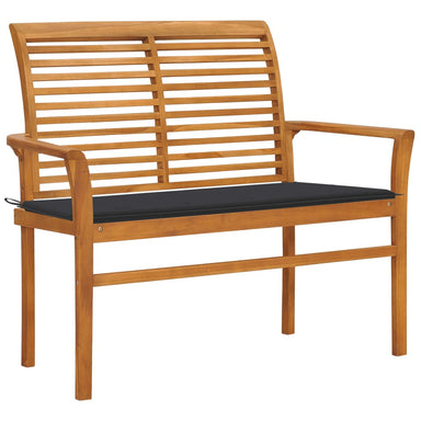 Tuinbank Met Antracietkleurig Kussen 112 Cm Massief Teakhout