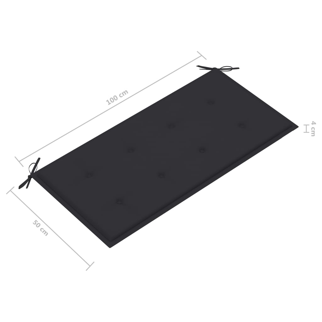 Tuinbank Met Antracietkleurig Kussen 112 Cm Massief Teakhout