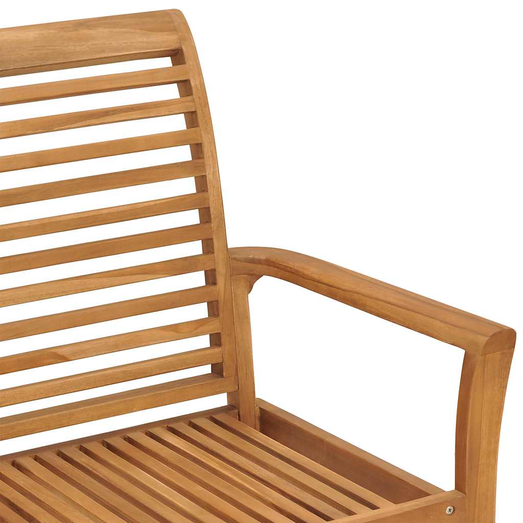 Tuinbank met crèmekleurig kussen 112 cm massief teakhout