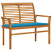Tuinbank Met Blauw Kussen 112 Cm Massief Teakhout