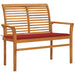Tuinbank Met Rood Kussen 112 Cm Massief Teakhout