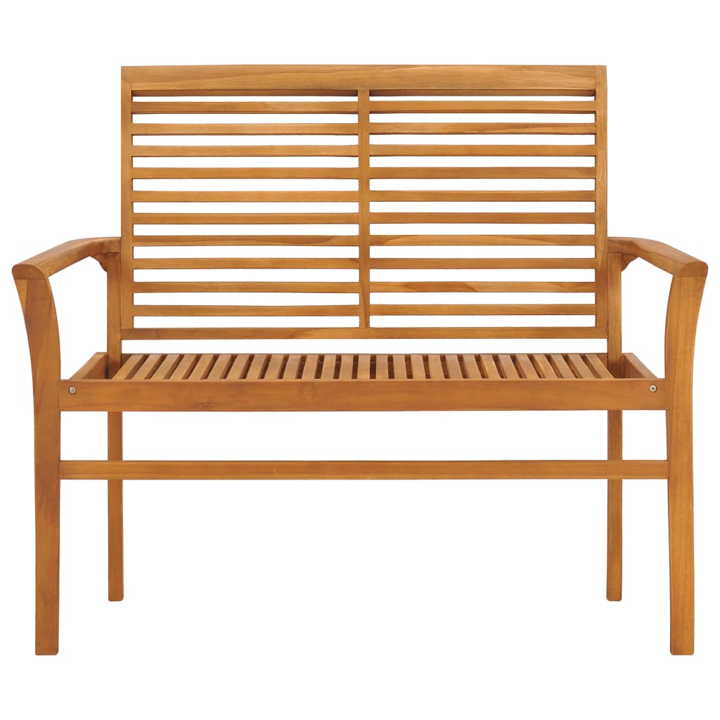 Tuinbank Met Rood Kussen 112 Cm Massief Teakhout