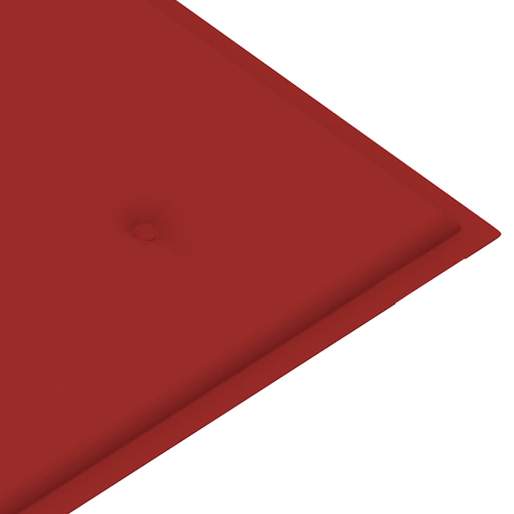 Tuinbank Met Rood Kussen 112 Cm Massief Teakhout