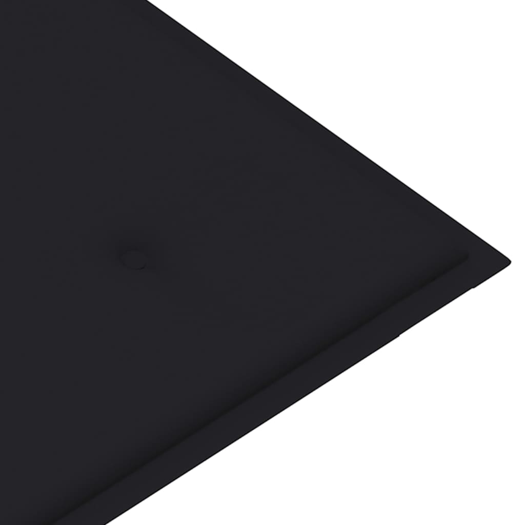 Tuinbank met zwart kussen 112 cm massief teakhout