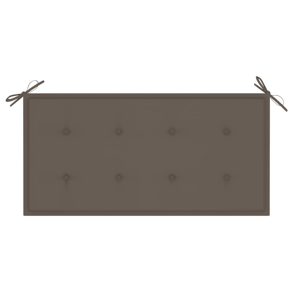 Tuinbank Met Taupe Kussen 112 Cm Massief Teakhout