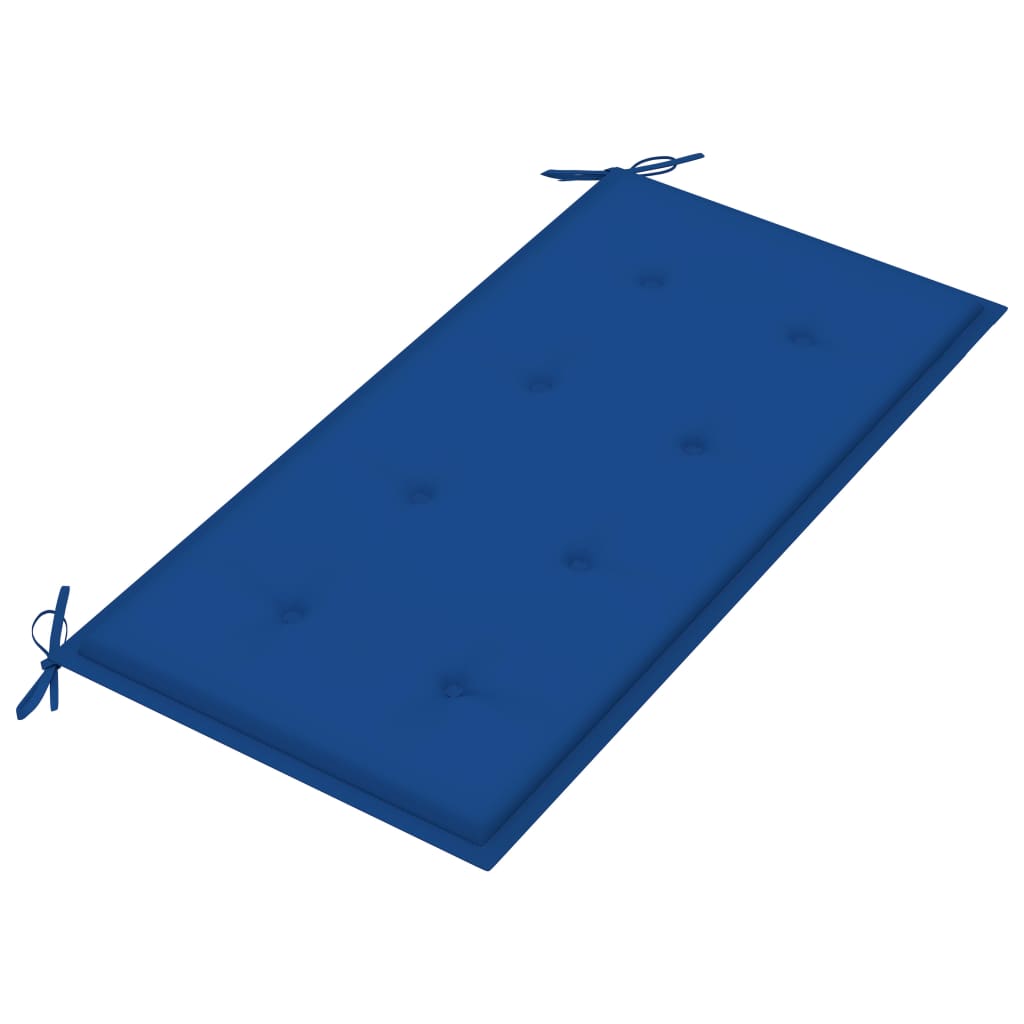 Tuinbank Met Koningsblauw Kussen 112 Cm Massief Teakhout