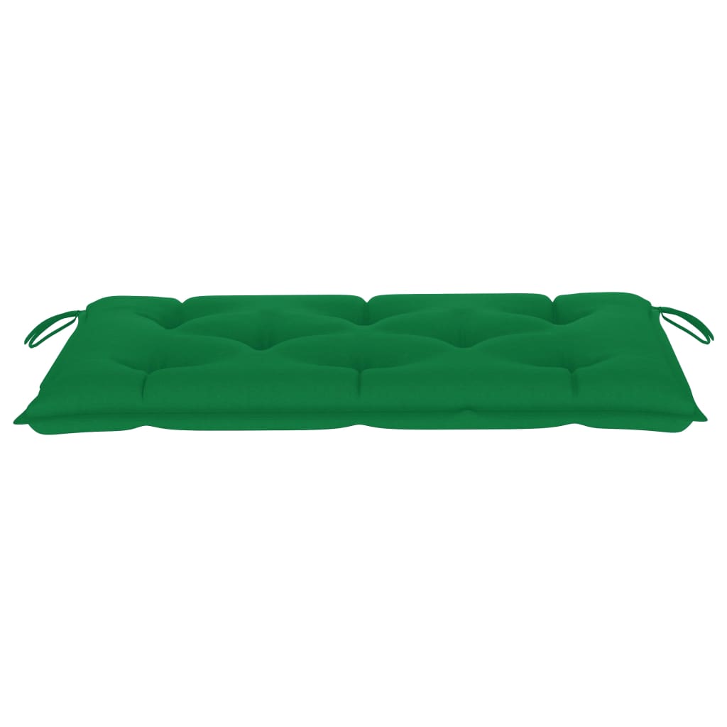 Tuinbank met groen kussen 112 cm massief teakhout