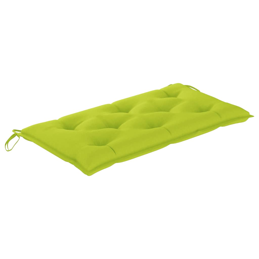 Tuinbank met heldergroen kussen 112 cm massief teakhout