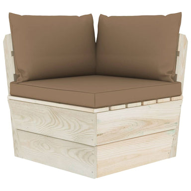 Tuinhoekbank Met Kussens Pallet Geïmpregneerd Vurenhout 1 Taupe
