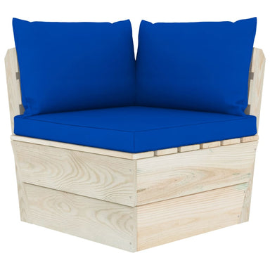 Tuinhoekbank Met Kussens Pallet Geïmpregneerd Vurenhout 1 Blauw