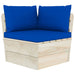 Tuinhoekbank Met Kussens Pallet Geïmpregneerd Vurenhout 1 Blauw