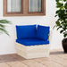 Tuinhoekbank Met Kussens Pallet Geïmpregneerd Vurenhout 1 Blauw