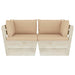 Tuinbank 2-Zits Met Kussens Pallet Vurenhout 1 Beige Tweezitsbank