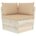 Tuinbank 2-Zits Met Kussens Pallet Vurenhout 1 Beige Tweezitsbank