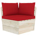Tuinbank 2-Zits Met Kussens Pallet Vurenhout 1 Rood Tweezitsbank