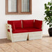 Tuinbank 2-Zits Met Kussens Pallet Vurenhout 1 Rood Tweezitsbank