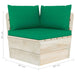 5-Delige Loungeset Met Kussens Pallet Vurenhout 1 Groen hoek + 3x midden + Tafel