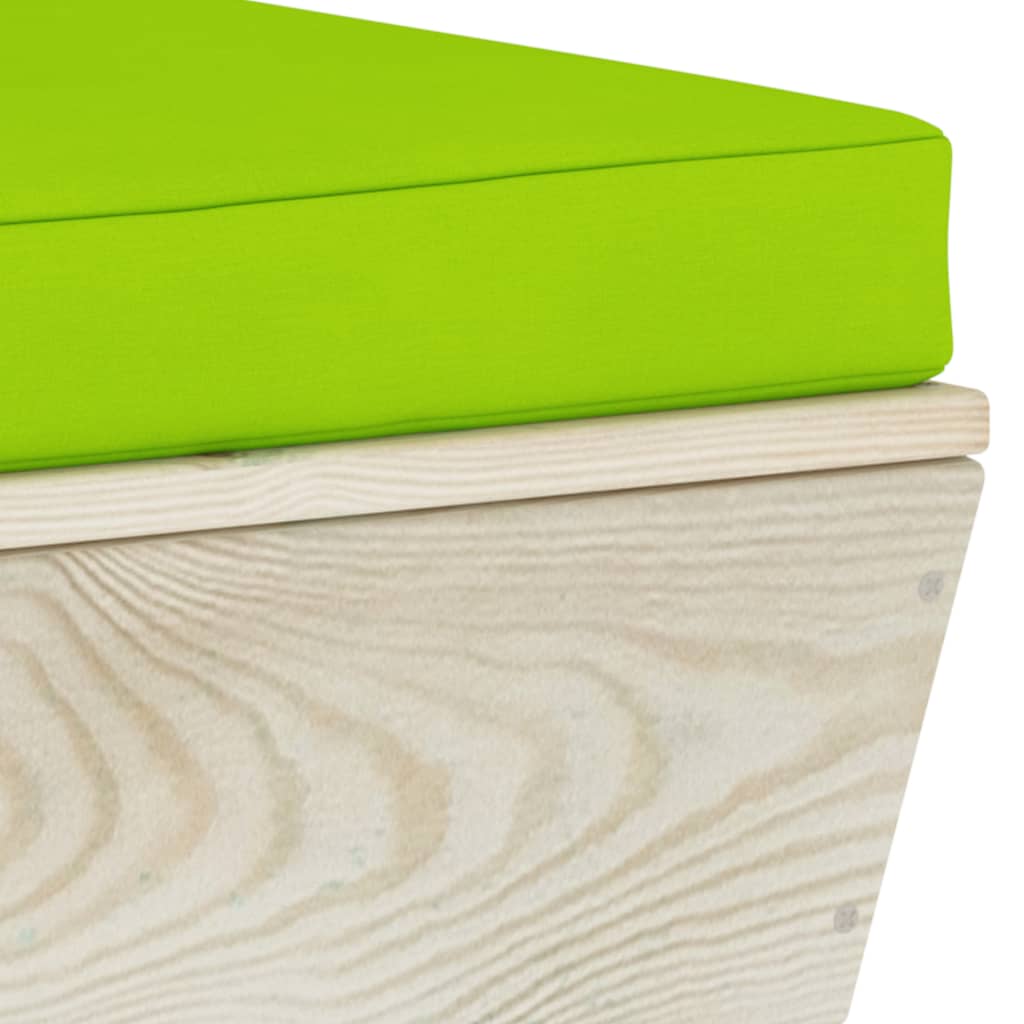 6-Delige Loungeset Met Kussens Pallet Vurenhout 1 Heldergroen 4x hoek + midden + Tafel